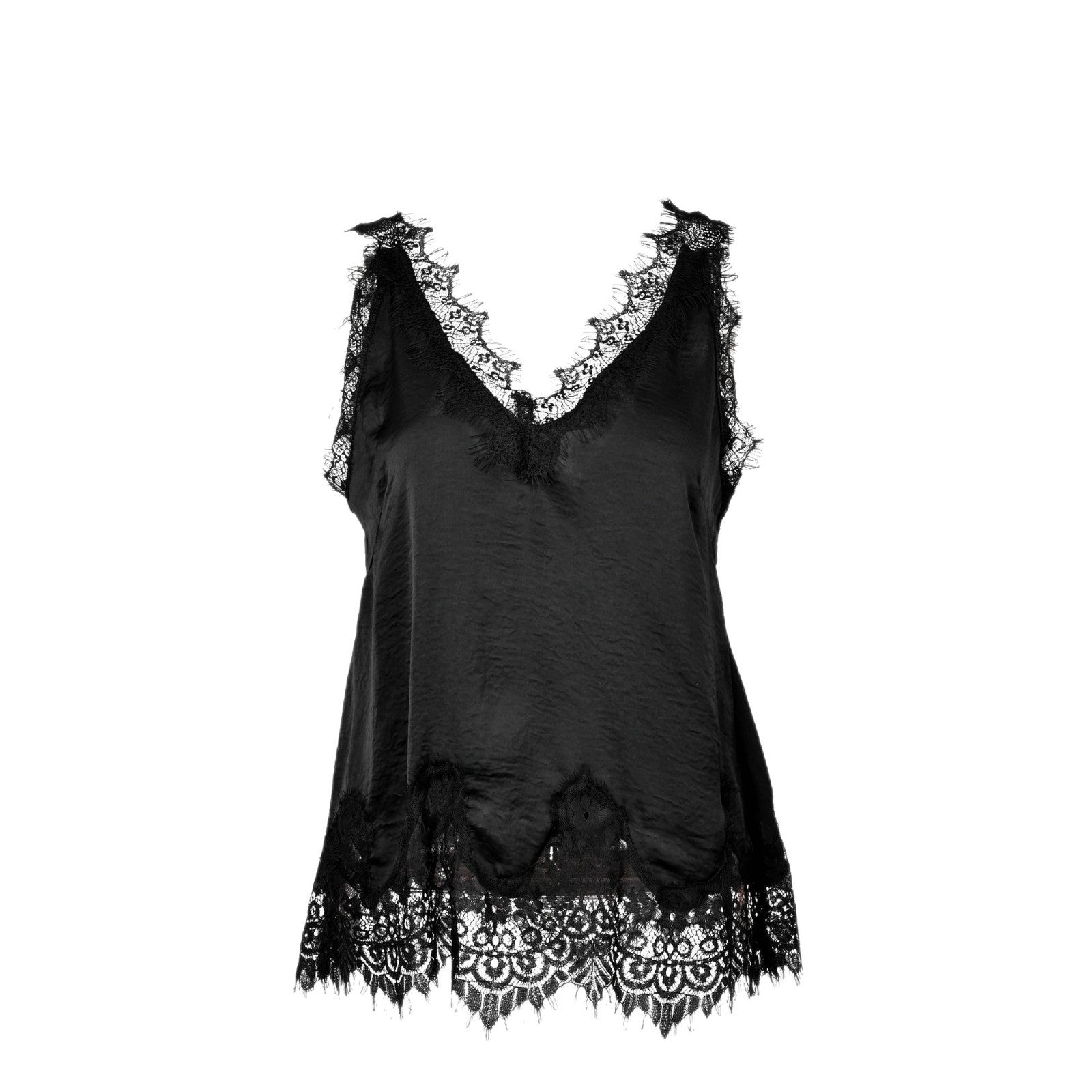 Women's Lace Sleeveless Top – Slim Fit Summer T-Shirt