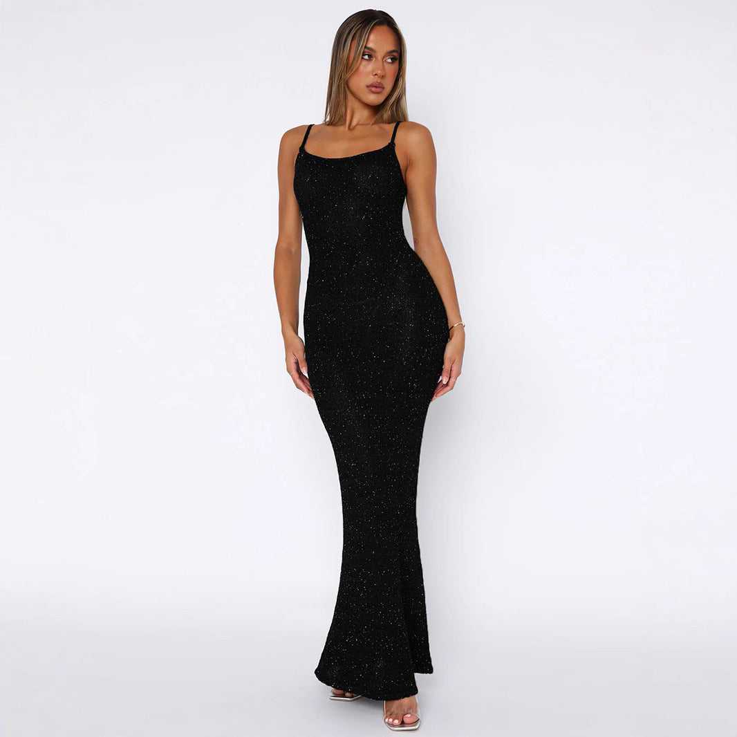 Strapless Backless Rhinestone Bodycon Dress for Women