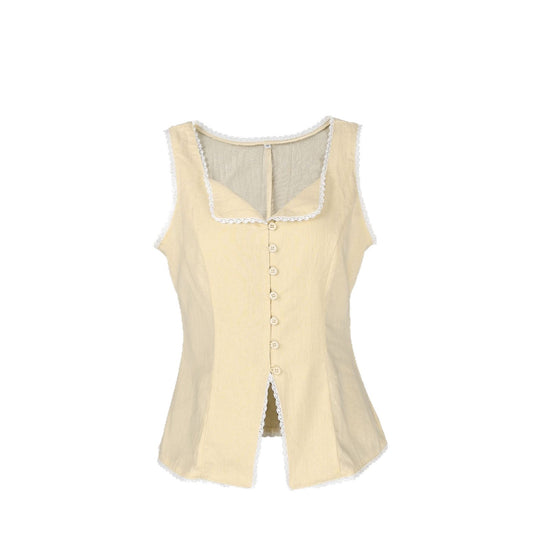 Women's Cotton Cross-Front Vest Top – Casual Slim Summer Top