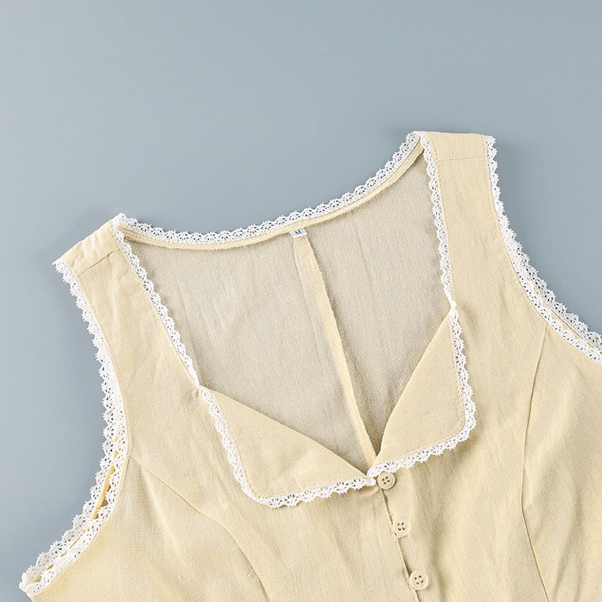 Women's Cotton Cross-Front Vest Top – Casual Slim Summer Top